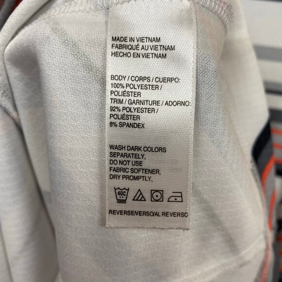 IZOD Golf Athletic Athleisure Dress White Gray Striped Sleeveless Size Large - Picture 10 of 10